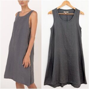 Flax Lagenlook Dress Linen Gray Coastal Boho Minimalist Neutral Capsule Organic